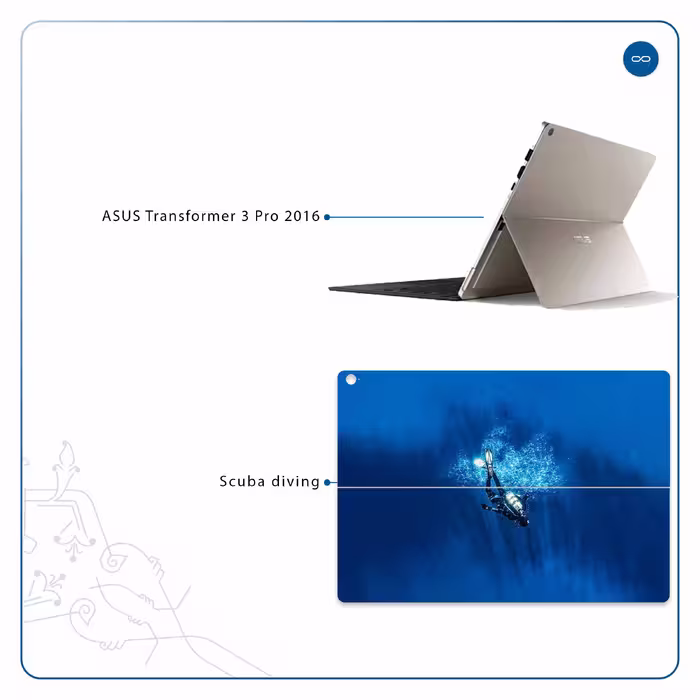 برچسب پوششی ماهوت مدل Scuba Diving مناسب برای تبلت ایسوس Transformer 3 Pro 2016