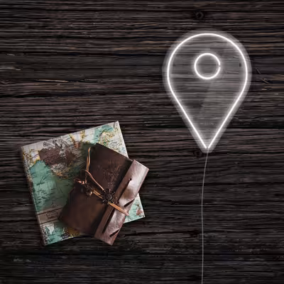 چراغ دیواری نئون دیزاین طرح Location_WHT