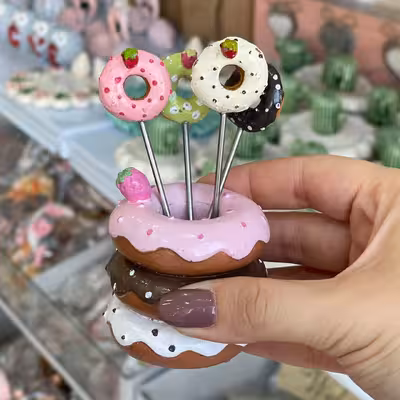 چنگال زیتون خوری طرح دونات