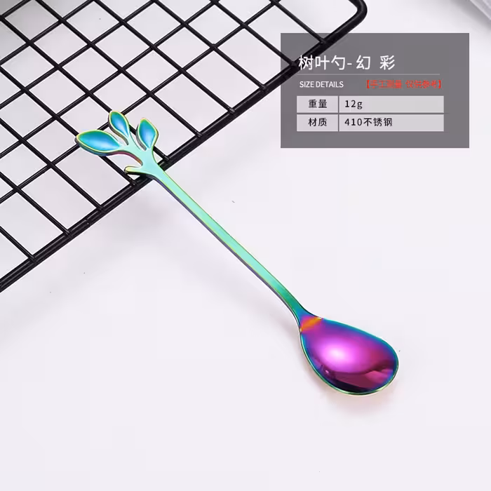 قاشق چای خوری مدل برگ کد 00670 مجموعه 6 عددی