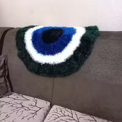 فرشینه بافتنی مدل بوهو طرح چشم نظر