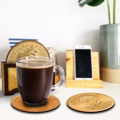 زیر لیوانی لوکسینو مدل کلکسیون سکه ها مجموعه 6 عددی