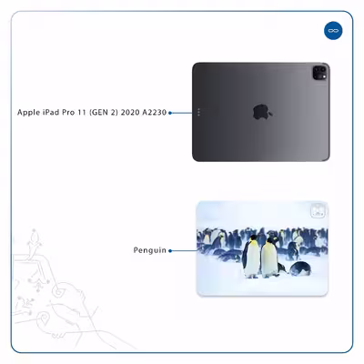 برچسب پوششی ماهوت مدل Penguin مناسب برای تبلت اپل iPad Pro 11 (GEN 2) 2020 A2230