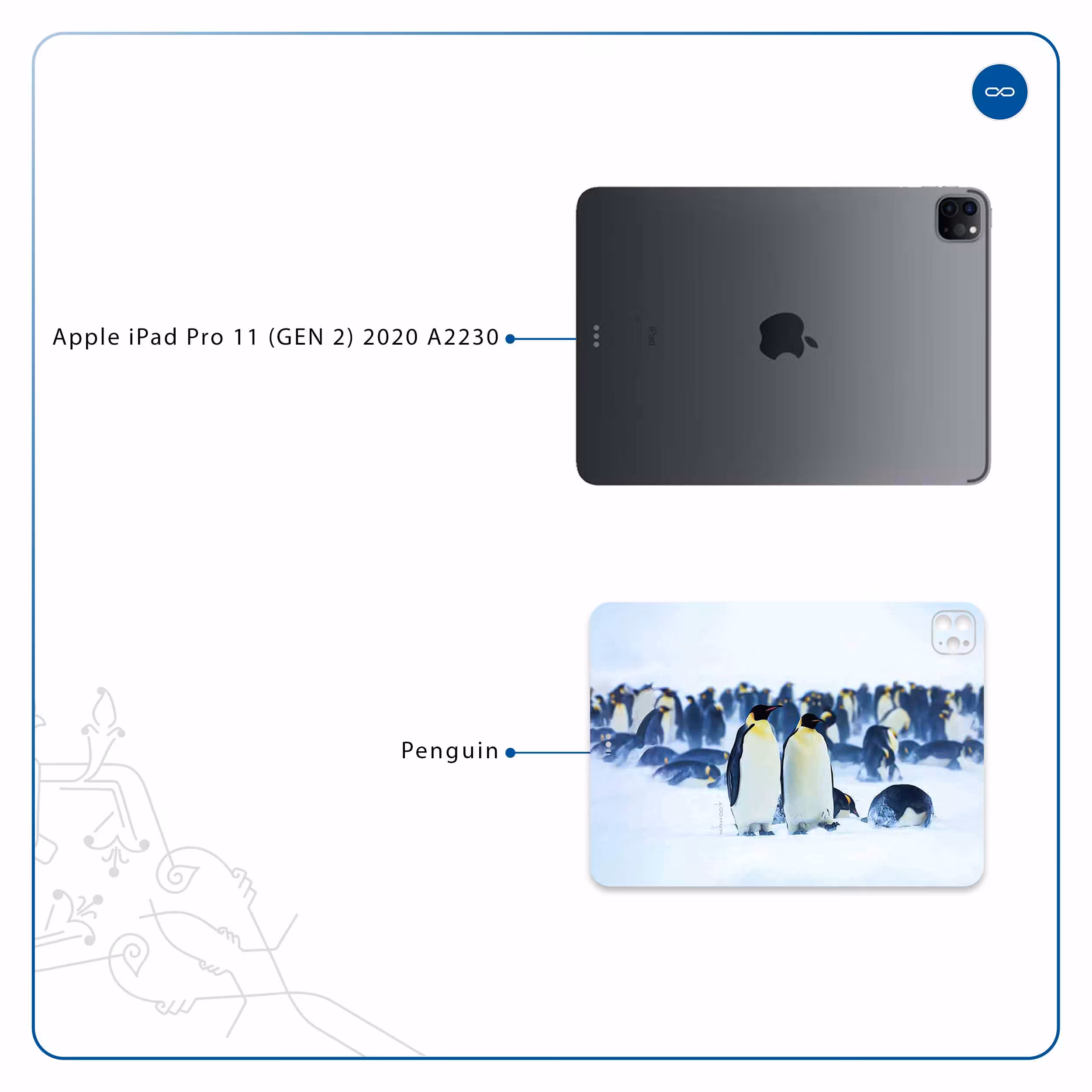 برچسب پوششی ماهوت مدل Penguin مناسب برای تبلت اپل iPad Pro 11 (GEN 2) 2020 A2230
