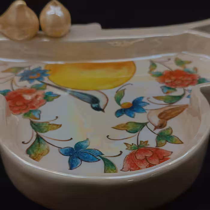 شیرینی خوری سرامیکی هیوا طرح غنچه کد 11115623