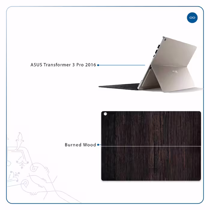 برچسب پوششی ماهوت مدل Burned Wood مناسب برای تبلت ایسوس Transformer 3 Pro 2016