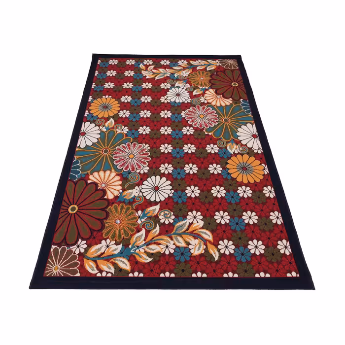 گلیم ماشینی دنیای فرش مدل گلسان کد 414