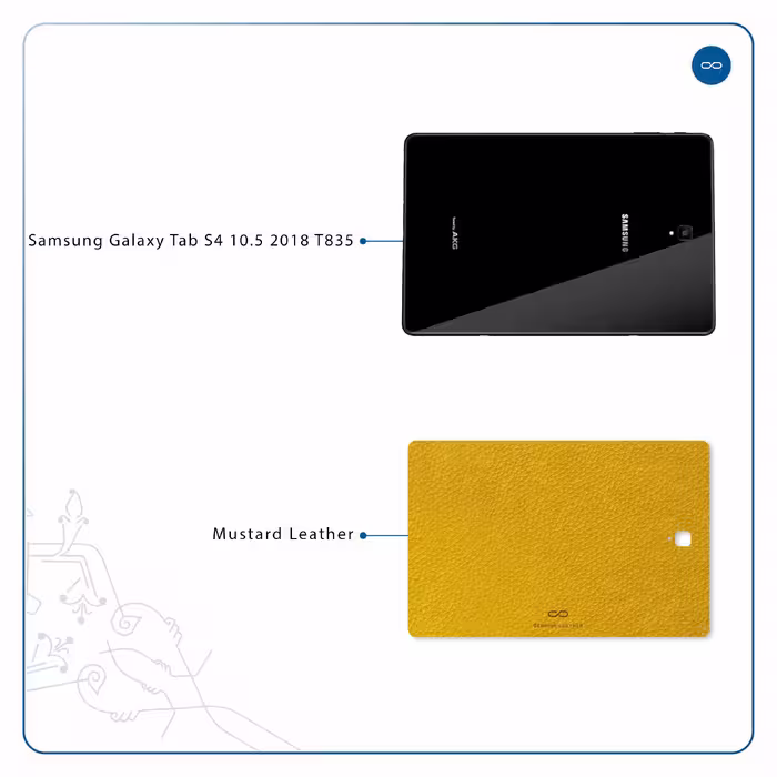 برچسب پوششی ماهوت مدل Mustard-Leather مناسب برای تبلت سامسونگ Galaxy Tab S4 10.5 2018 T835