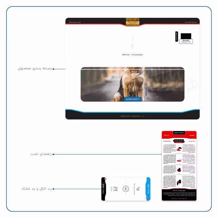 برچسب پوششی ماهوت مدل Dog-1 مناسب برای تبلت مایکروسافت Surface Pro 3 2014
