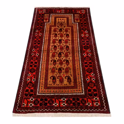 فرش دستباف قدیمی یک متری سی پرشیا کد 156083