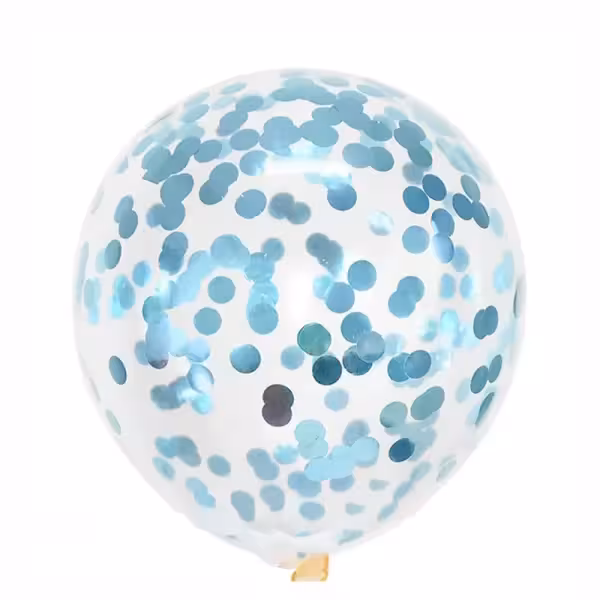 بادکنک شفاف پولکدار آبی کم رنگ