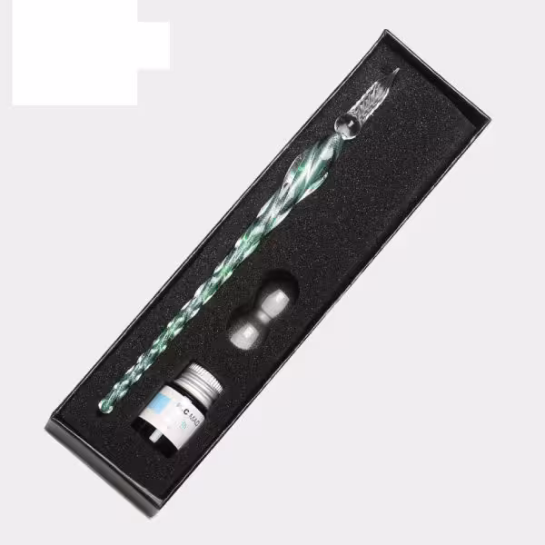 ست قلم شیشه‌ای  اکلیلی سبز برند Glass Pen
