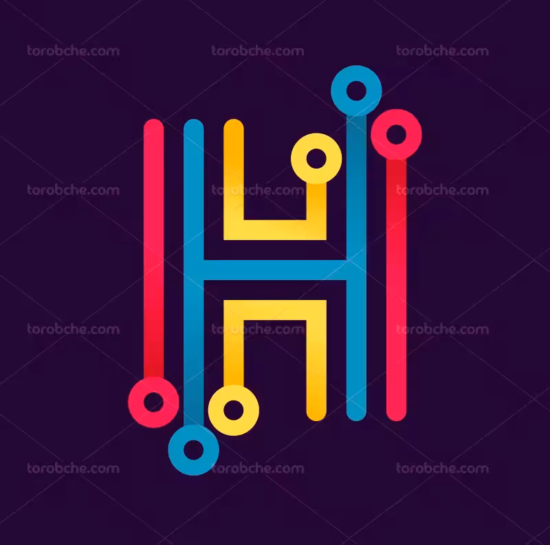 وکتور لوگو حرف H انتزاعی | گرافیک با طعم تربچه