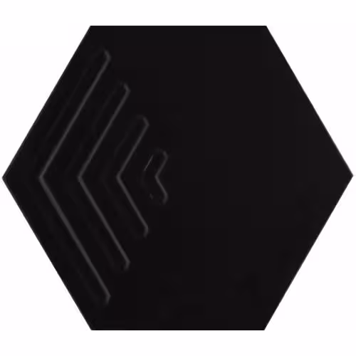 کاشی فخار رفسنجان مدل شش گوش ساب وی کرنر مشکی 20*23