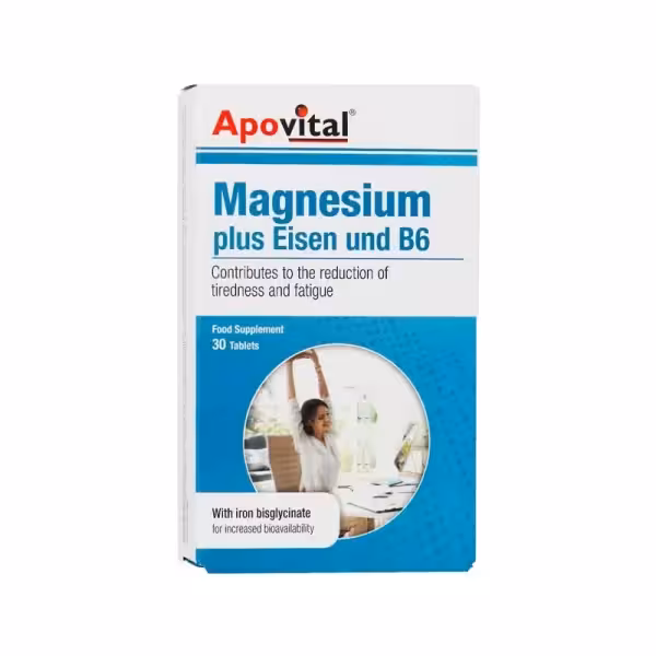 قرص منیزیم پلاس آیزن و B6 آپوویتال 30 عدد