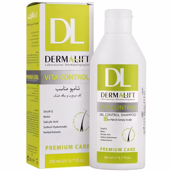 درمالیفت شامپو کف سر چرب و ساقه خشک ویتا کنترل