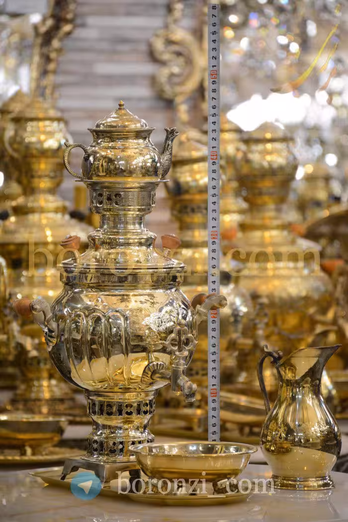 سماور 1.5 لیتری زغالی توپی آینه