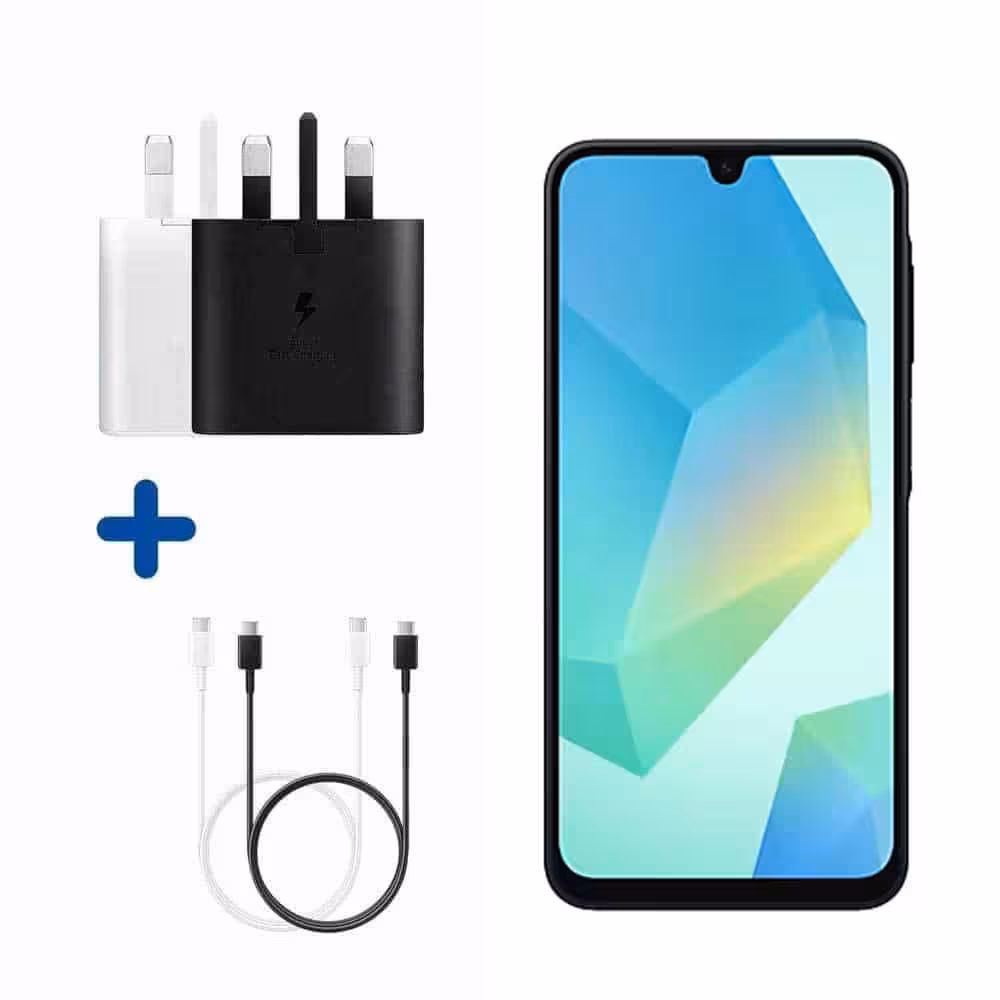 شارژر 25 وات سامسونگ A06 به همراه کابل تبدیل دو سر Type-C