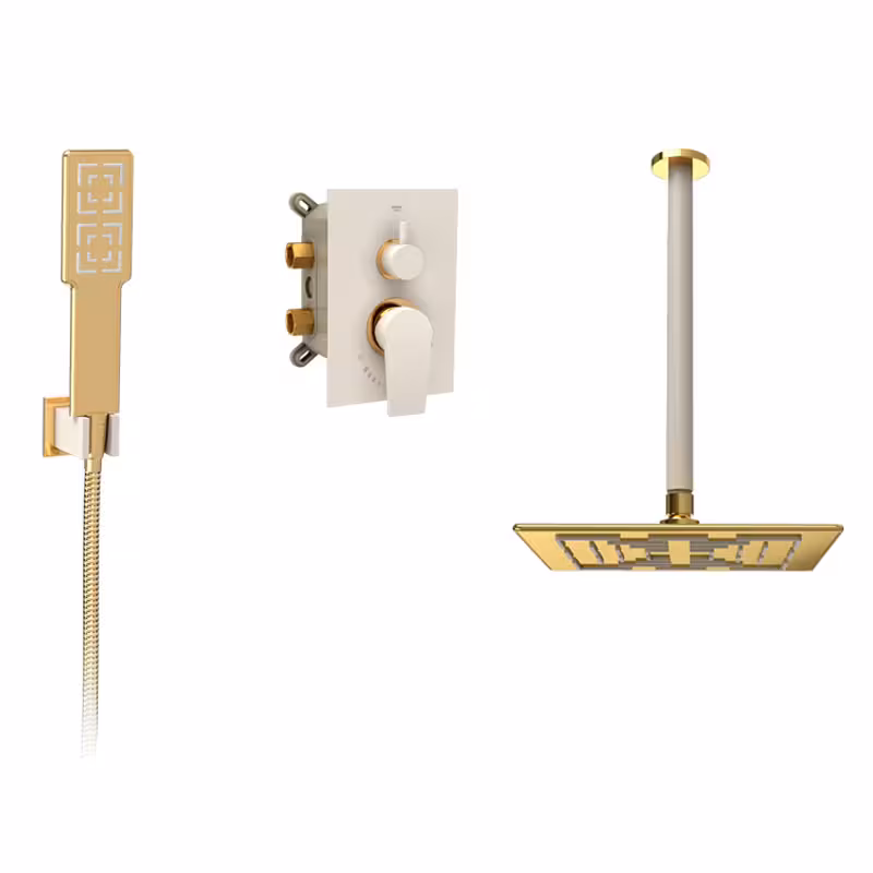 شیر حمام توکار شودر مدل رومر پلاس تیپ 3 BRASS شیری طلا