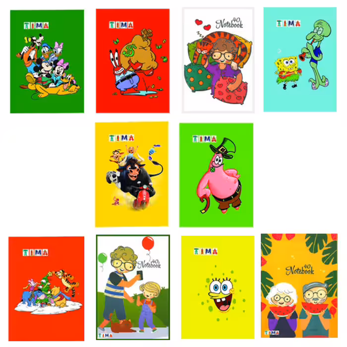 دفتر نقاشی 40 برگ تیما مدل کسرا مجموعه 10 عددی | چاوه