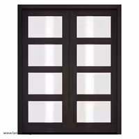 درب چوبی با شیشه دودی برای پذیرایی کد 1133