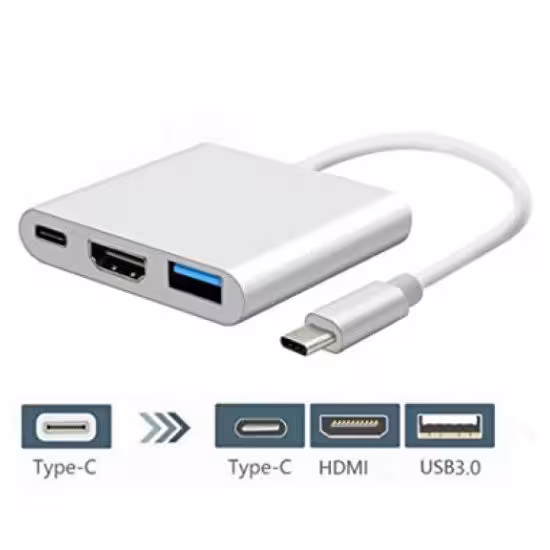 تبدیل مادگی سه کاره usb3-hdmi-typec