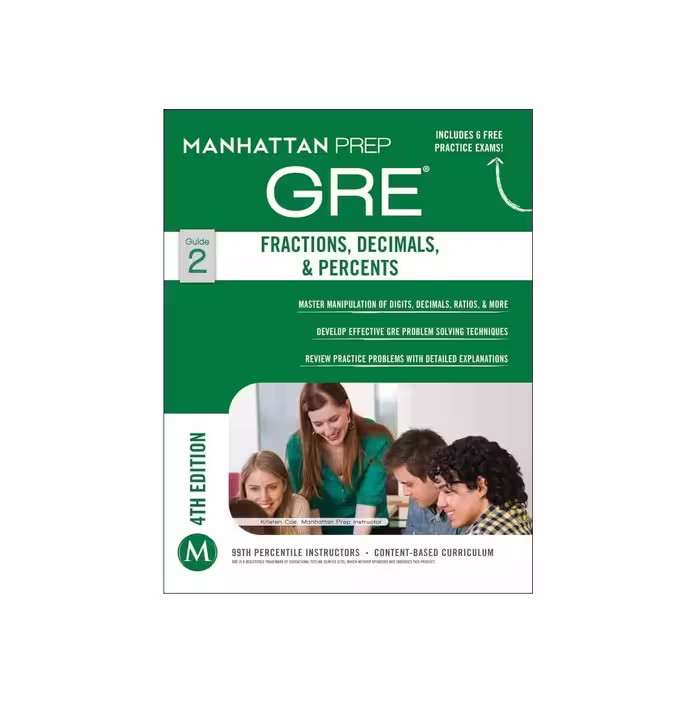 کتاب Manhattan Prep GRE Fractions Decimals &amp; Percents Strategy Guide جی آر ایی نامبر پراپرتیز