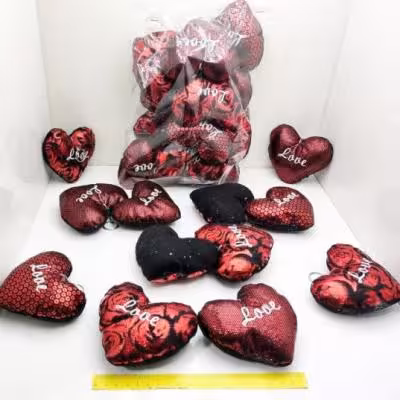 آویز / سرکلیدی قلب پولکی لاو بزرگ