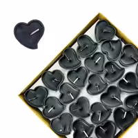 شمع وارمر قلبی مشکی بسته 50 عددی