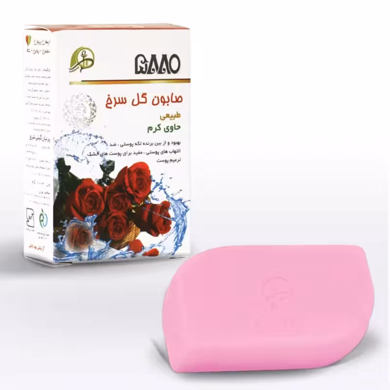 صابون طبیعی گلسرخ حاوی کرم(مرطوب کننده) | amazonchi