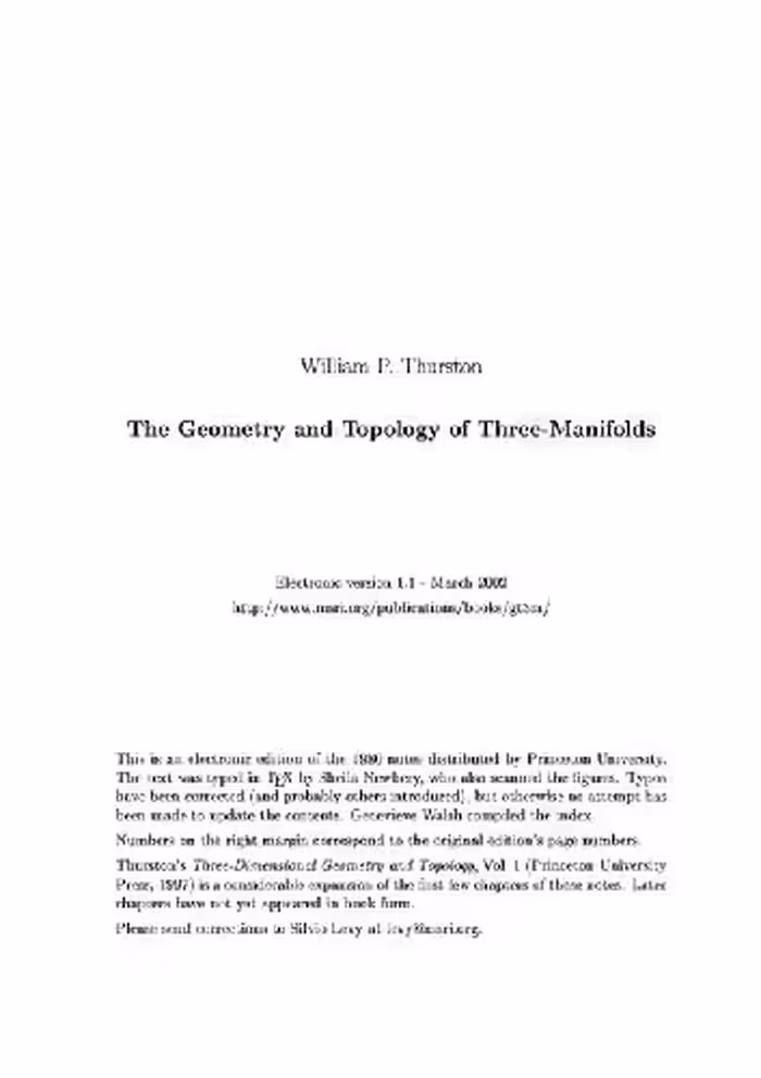 خرید و دانلود نسخه کامل کتاب Geometry and topology of 3-manifolds