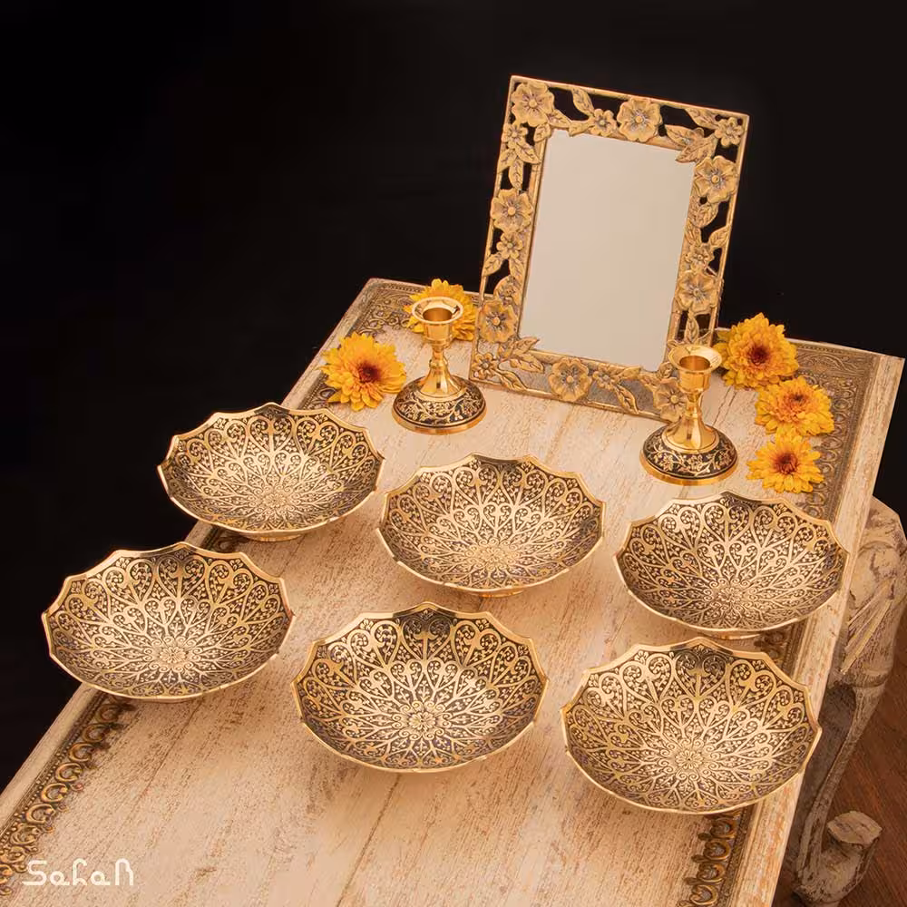 ست هفت سین برنجی آنتیک کد 1224