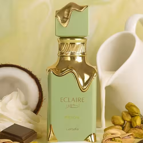 عطر ادکلن زنانه لطافه اکلایر(اکلیر) پیستاچی اصل | Lattafa Eclaire Pistache در حجم 100 میل و دکانت 10میل(اورجینال)