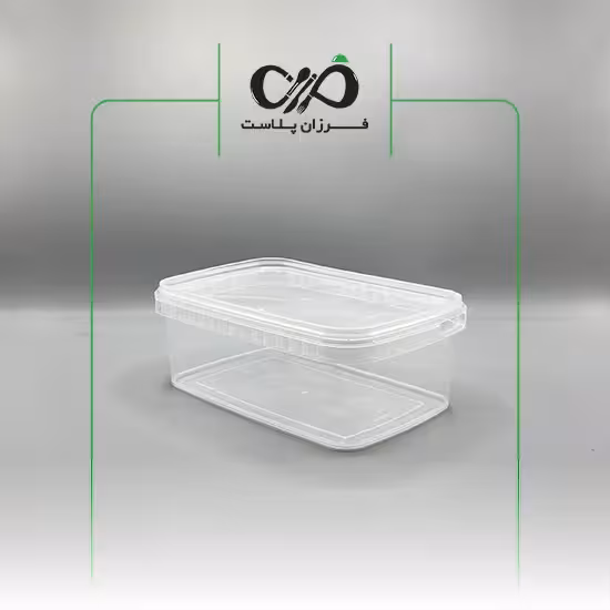 ظرف یکبار مصرف مایکروویوی مستطیل 1500cc آرین با درب (60عددی)