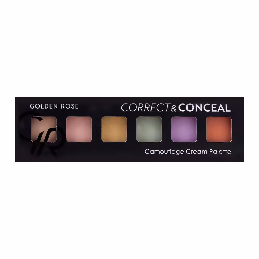 پالت اصلاح رنگ و کانسیلر گلدن رز اورجینال مدل Correct &amp; Conceal | پوشش‌دهی تیرگی، قرمزی و لک‌های پوست در 6 رنگ کاربردی