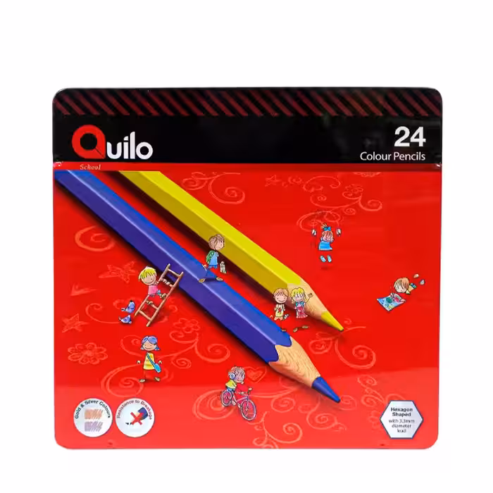 مداد رنگی کوییلو مدل جعبه فلزی بسته 24 عددی