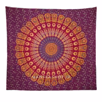 بکدراپ تپستری هندی طرح ماندالا (روتختی دو نفره) کد 119