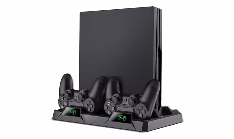 پلی استیشن 4 پرو یک ترا کپی خور دو دسته  به همراه پایه شارژر کارکرده