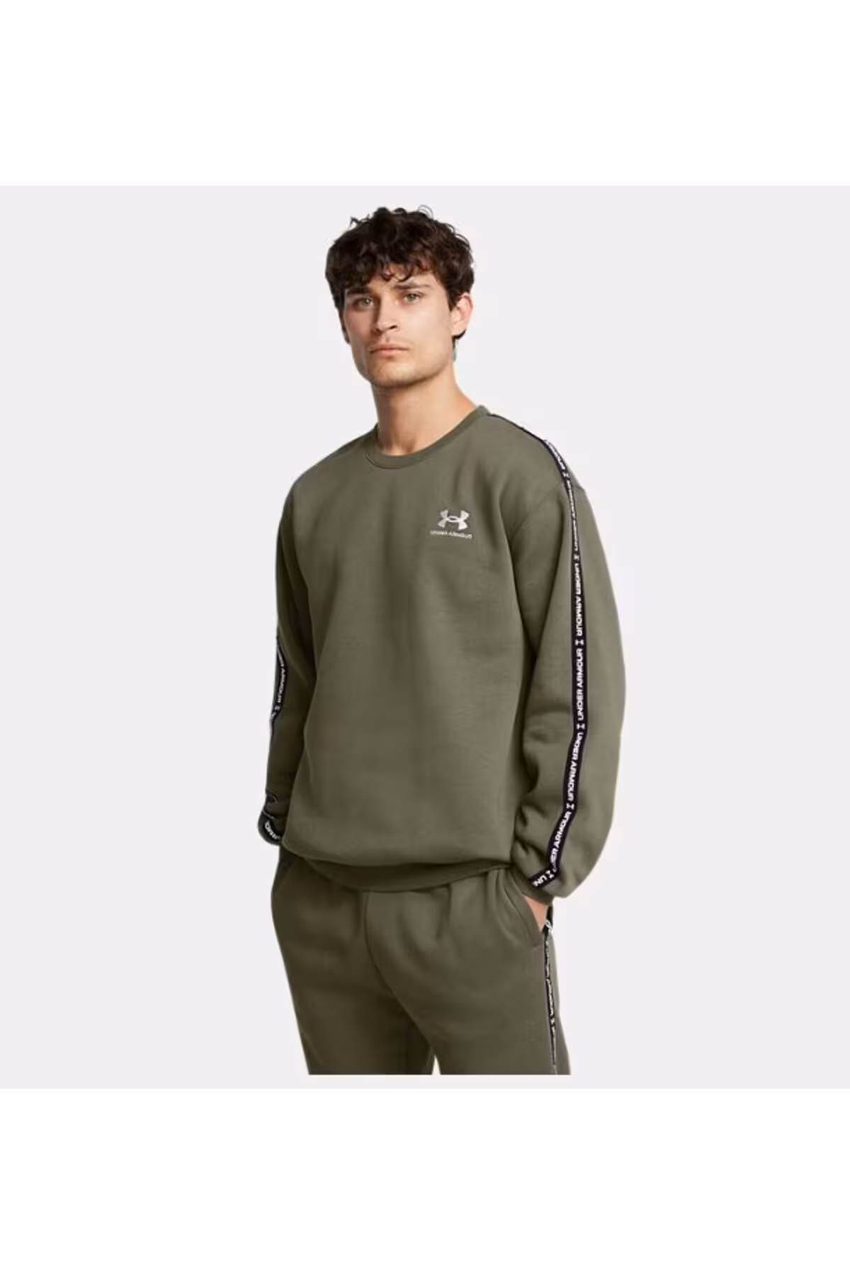 سویشرت ورزشی سبز مردانه نماد UA آیکون خدمه اورجینال Under Armour