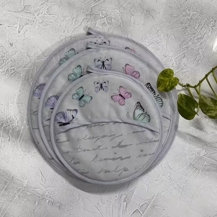 ست 3تایی دمکنی مخمل پروانه - طرح 72