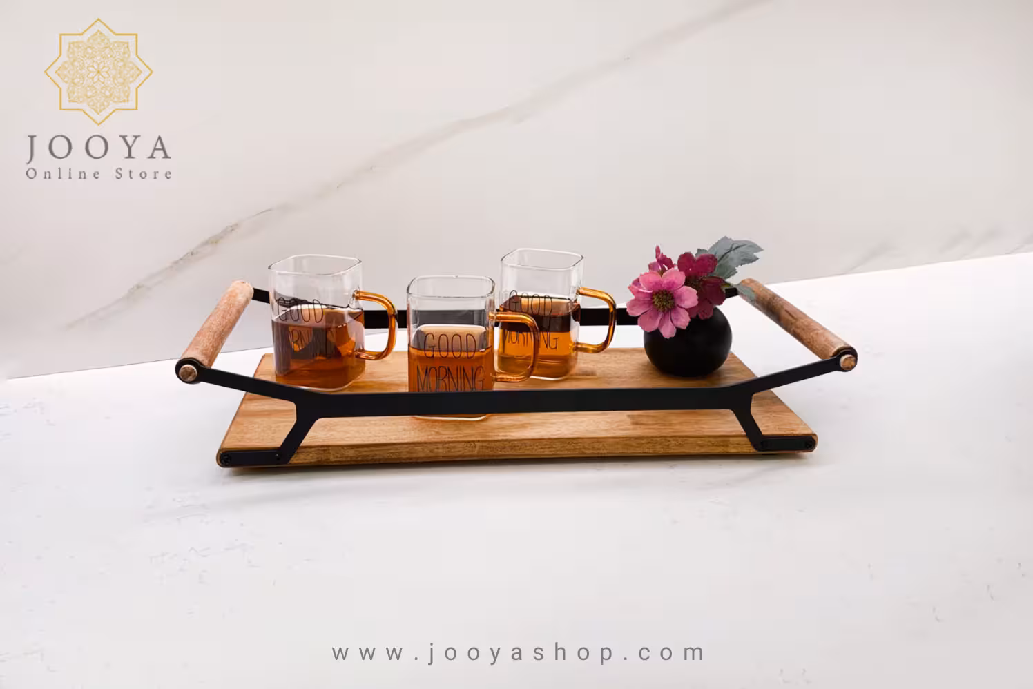 سینی چوبی دسته چوبی آنیک متوسط