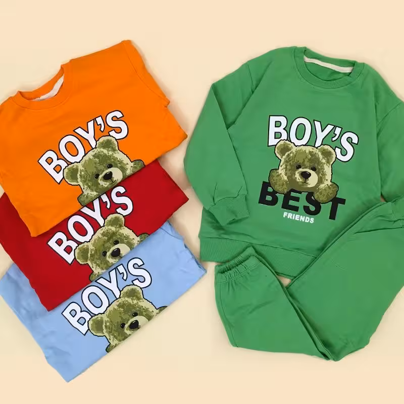 خرید و فروش ست بلوز و شلوار پسرانه طرح خرس خوشحال