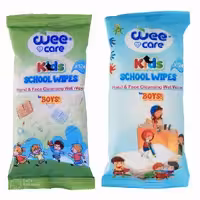 دستمال مرطوب کودک وی کر مدل جیبی school boys Happy Boys بسته دو عددی