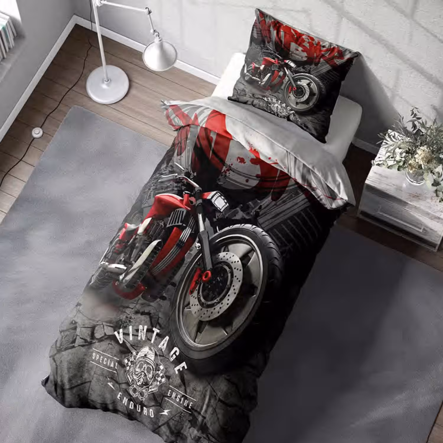 سرویس خواب کد M-4090 طرح موتور شانس یکنفره 4 تکه