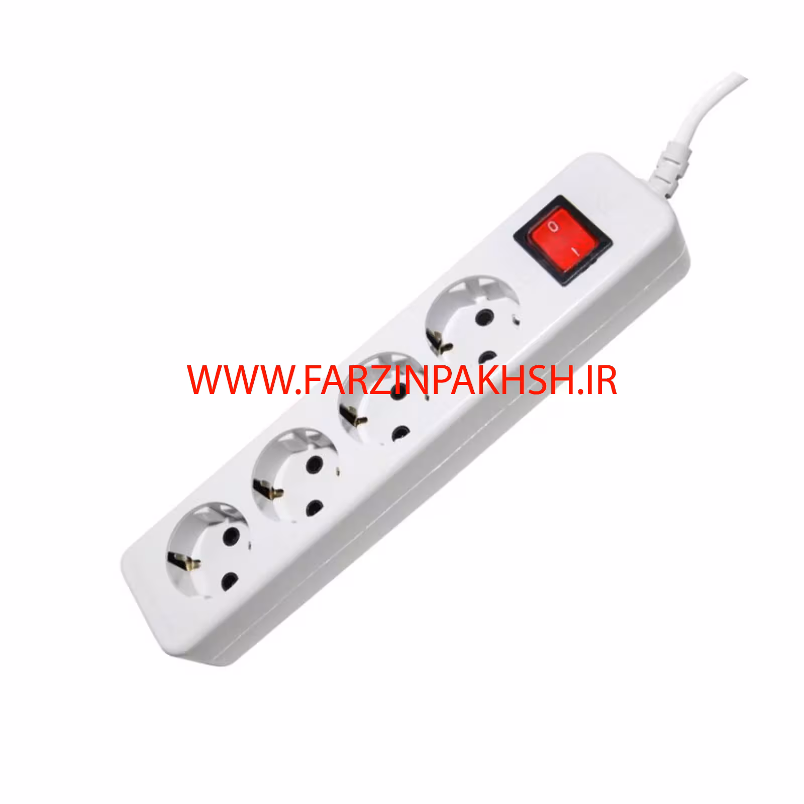 چند راهی برق چهار خانه ارتدار با کلید و کابل 1/8 پارت الکتریک مدل نیک 293