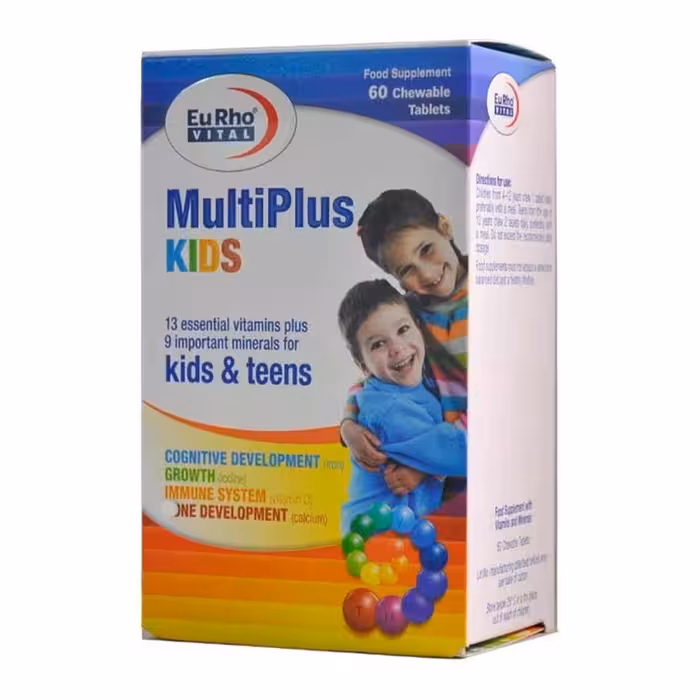 قرص جویدنی مولتی پلاس کیدز 60 عدد یوروویتال Eurho Vital