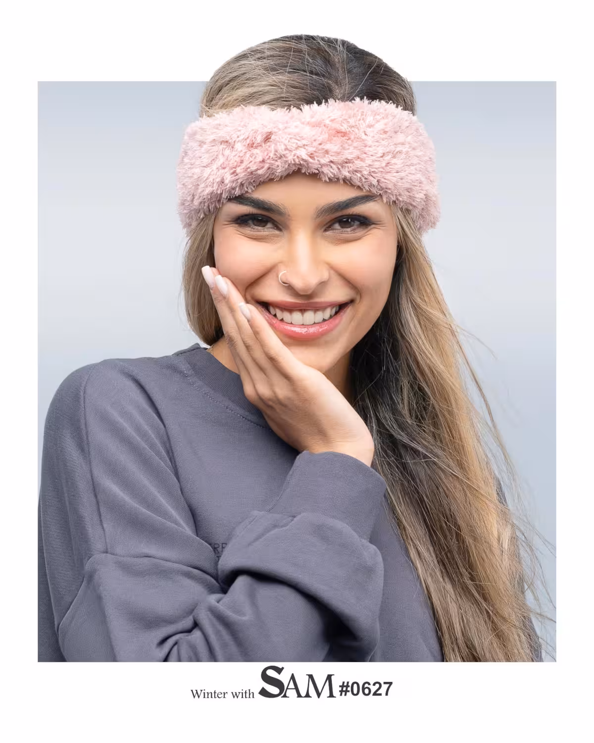 هدبند خز مدل گره ای سام627