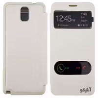 قاب Samsung Note3 لوگو Kaishi مدل کلاسوری طرح چرم / رنگ سفید – کد 41310