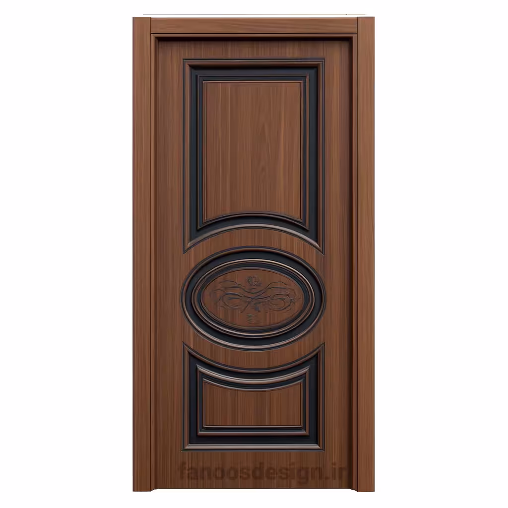 درب لوکس چوبی مدل کلاسیک با نقش برجسته مشکی  کد 30635