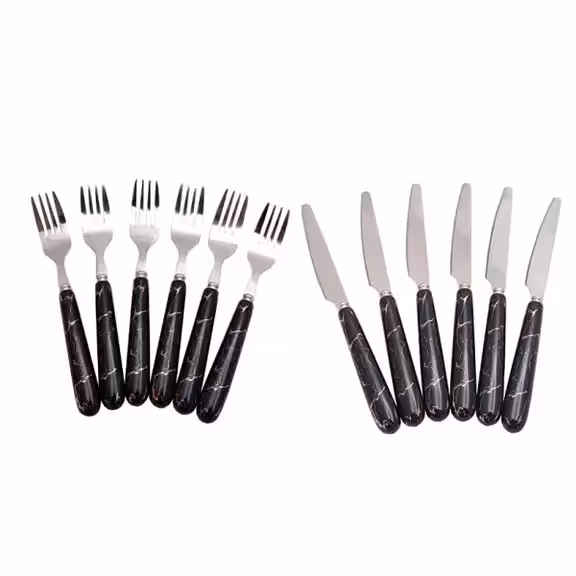 کارد و چنگال دسته پلاستیک ماربل